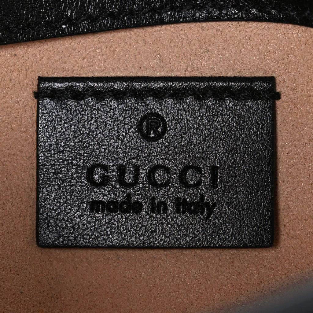 Calfskin Matelasse Super Mini GG Marmont Shoulder Bag Black