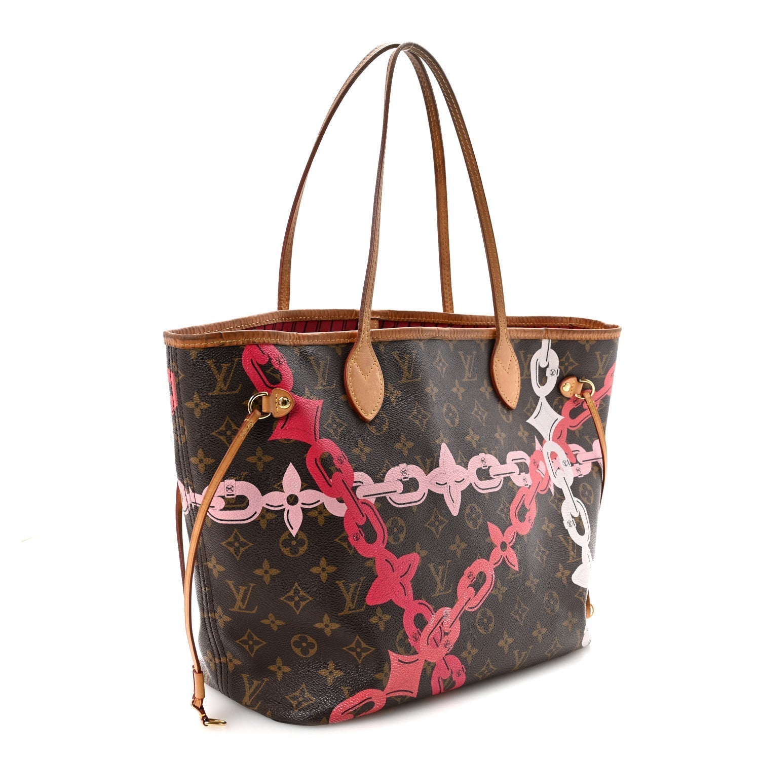 Monogram Bay Neverfull MM Rose Ballerine Poppy
