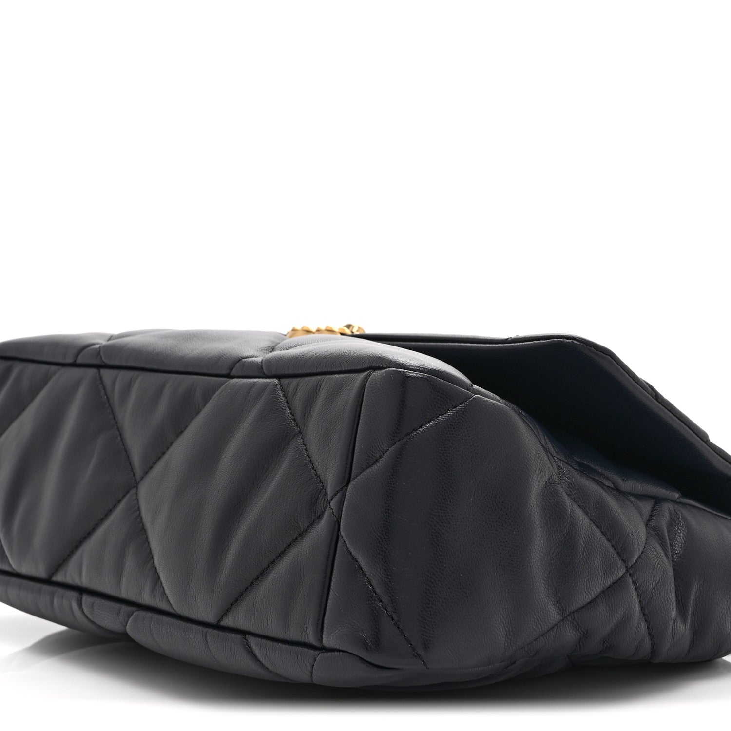 Lambskin Quilted Large Chanel 19 Flap Navy Blue