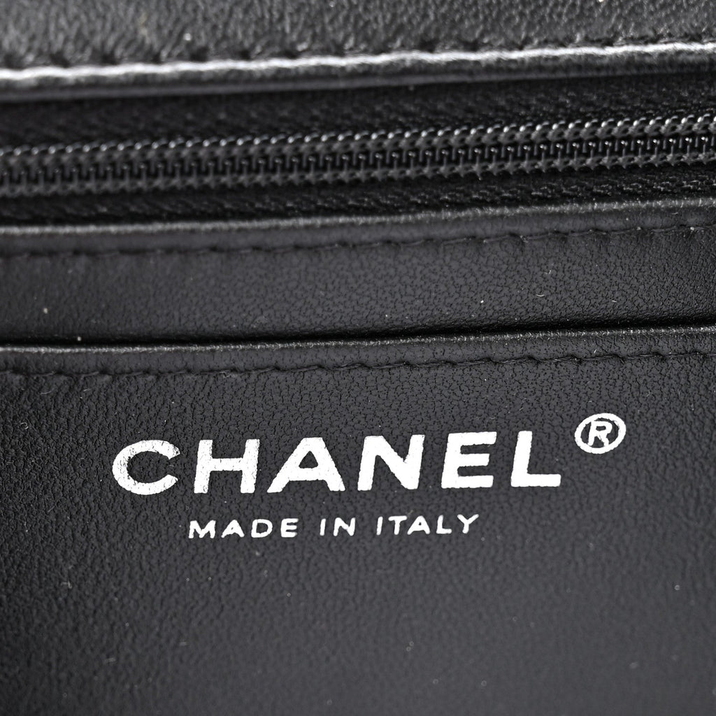 Lambskin Quilted Mini Top Handle Rectangular Flap So Black