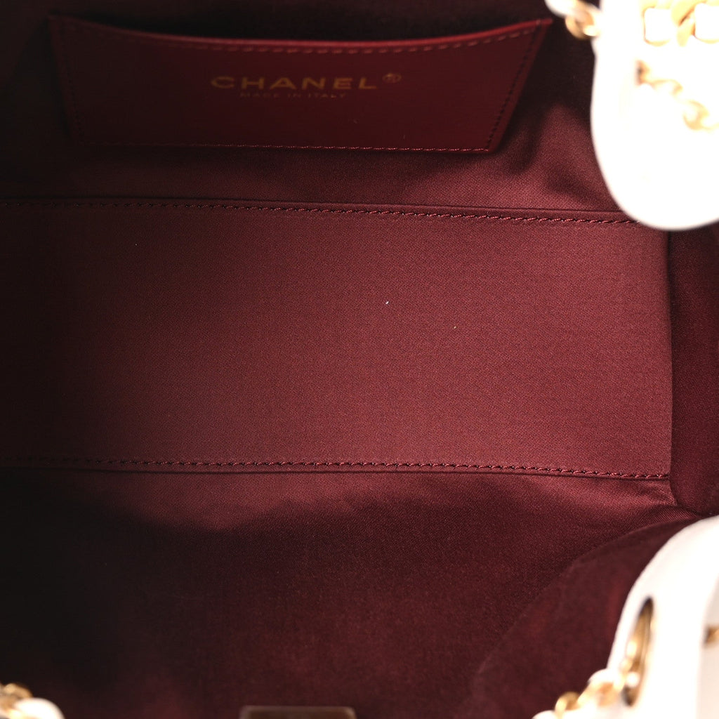 Caviar Quilted Mini Chanel 25 Handbag White