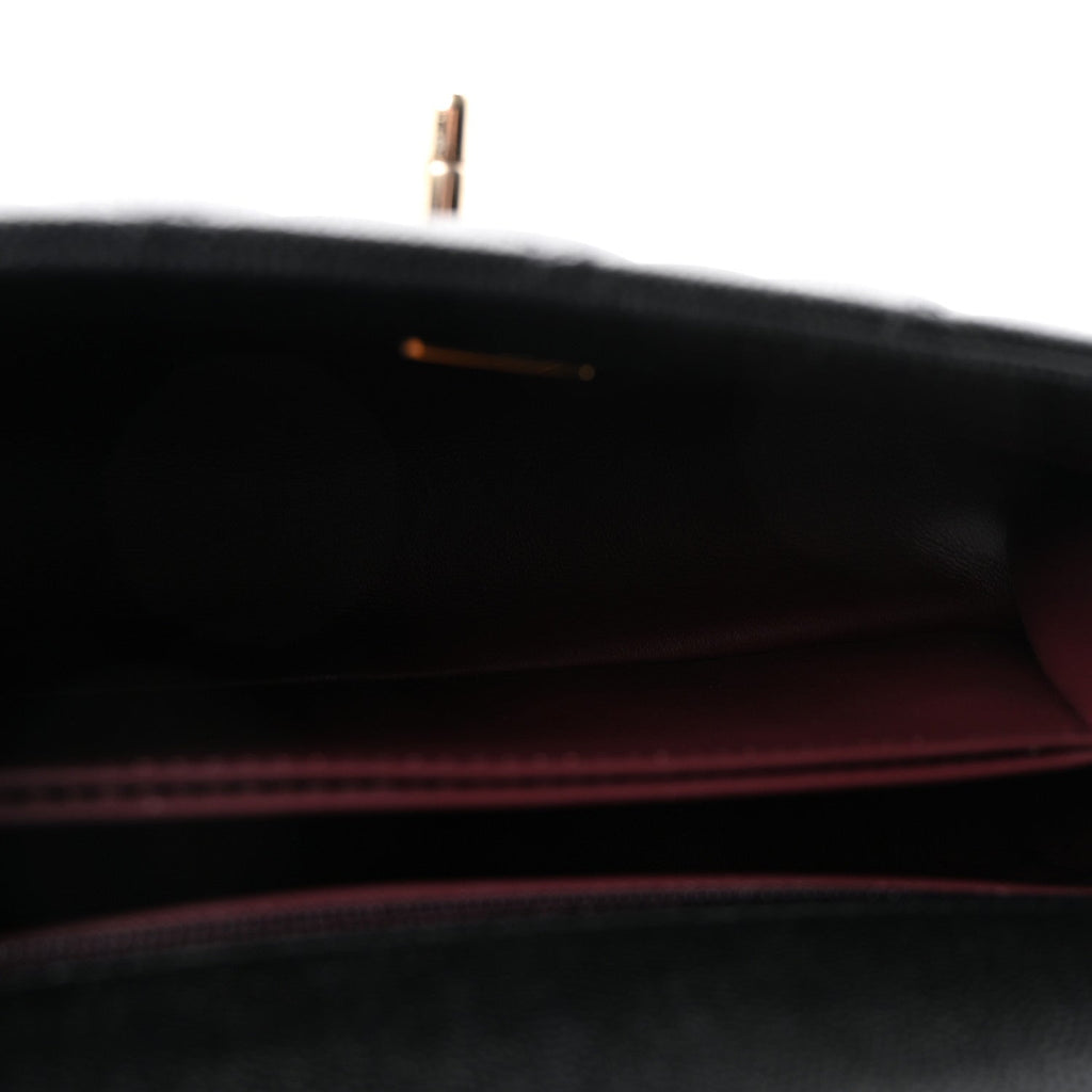 Caviar Quilted Mini Coco Handle Flap Black