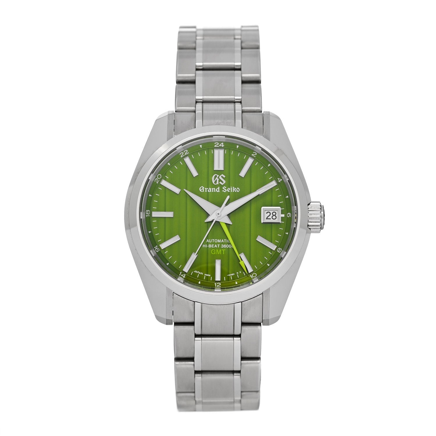 Stainless Steel 40mm Heritage Collection GMT Automatic Watch Green SBGJ259