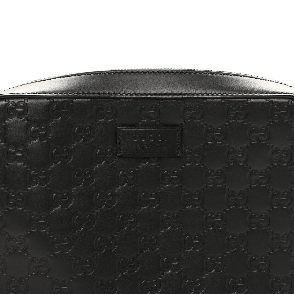 Guccissima Zip Pouch Wristlet Black