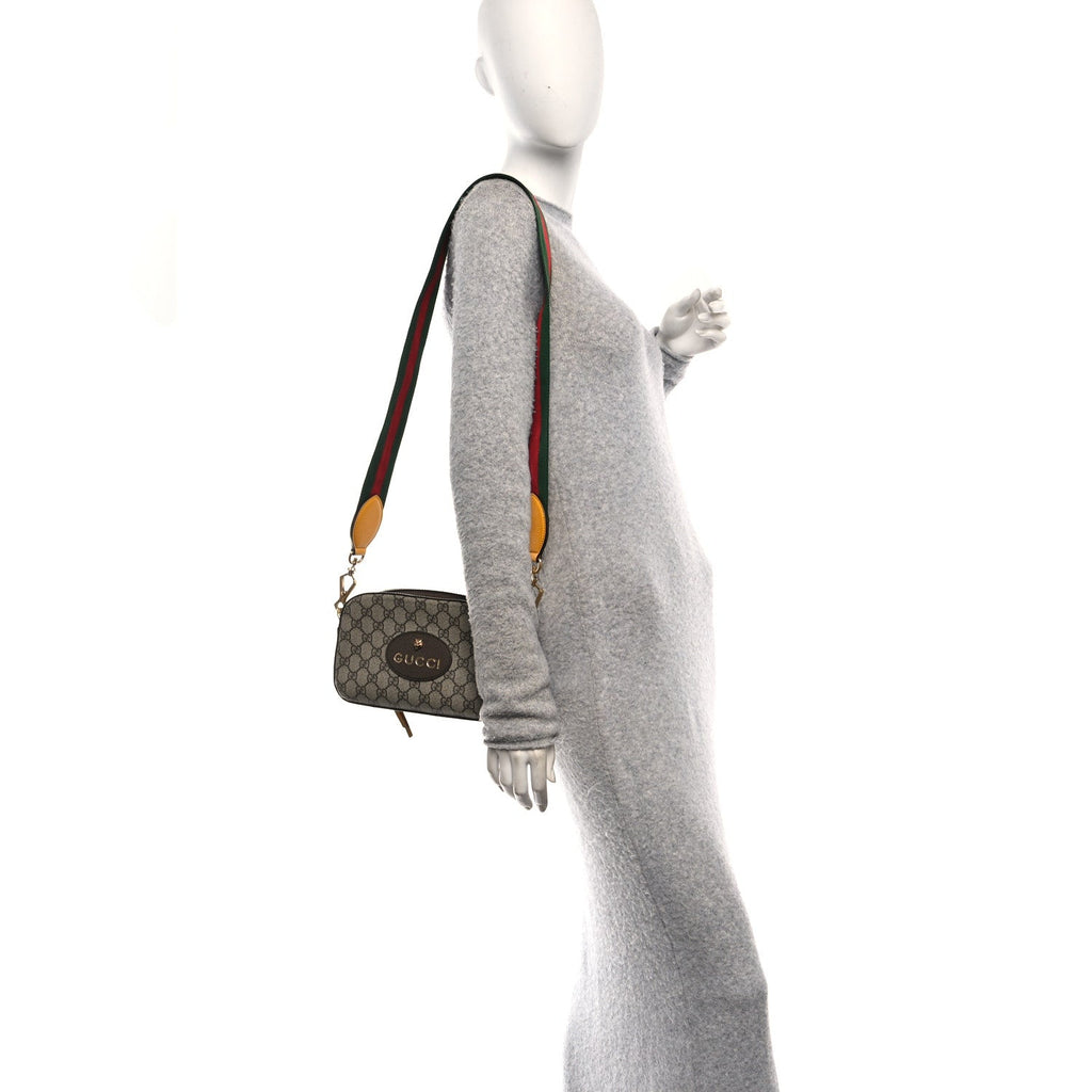 GG Supreme Monogram Web Neo Vintage Shoulder Bag Beige New Acero Crop