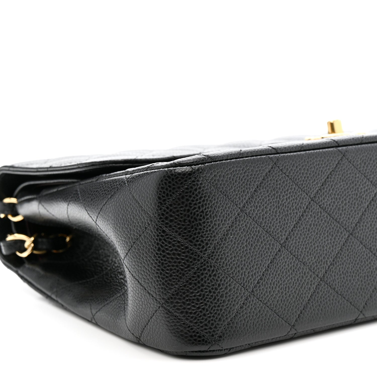 Caviar Quilted Jumbo Double Flap Black