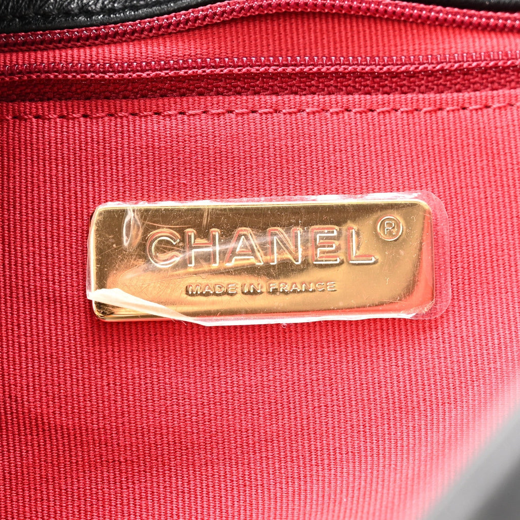 Lambskin Quilted Large Chanel 19 Flap Black