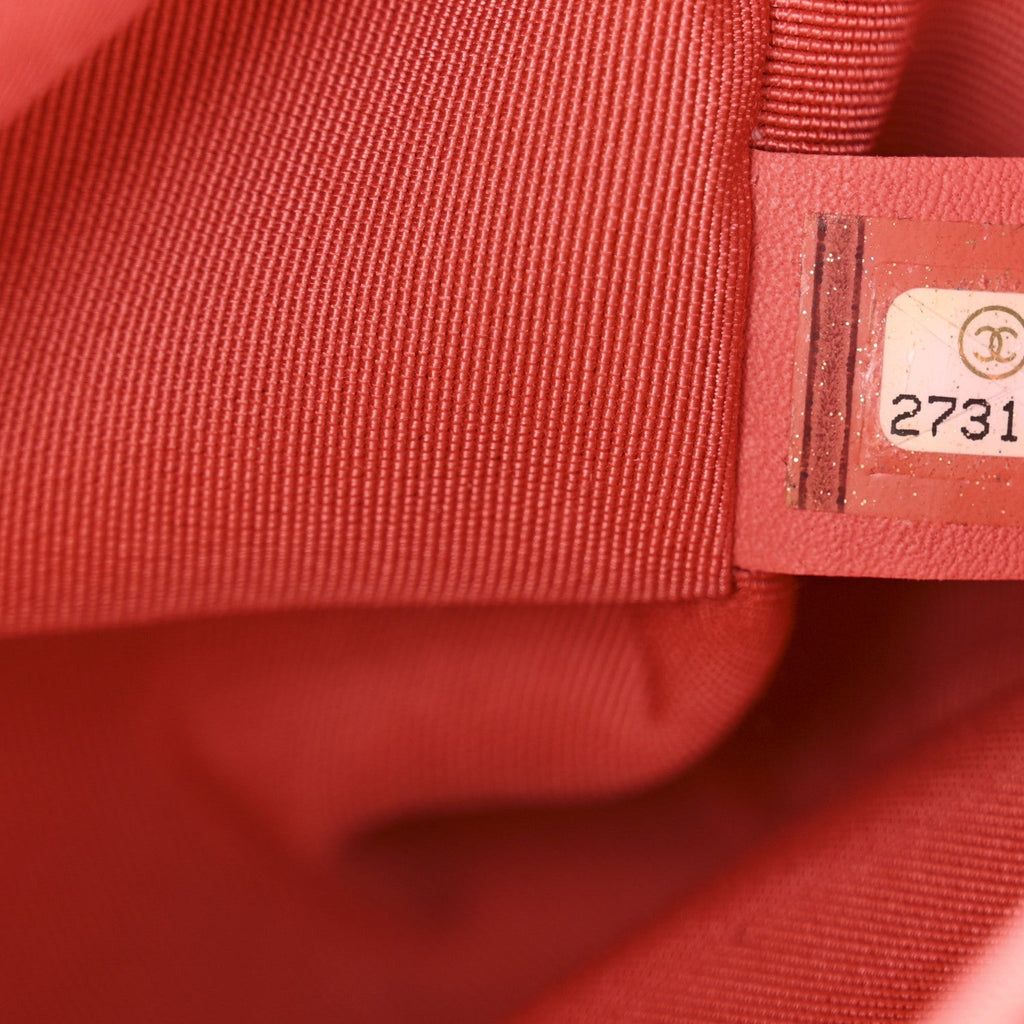 Calfskin Quilted Medium Boy Flap Coral