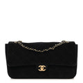 Suede Calfskin Small Souplissimo Maxi Flap Black