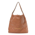 Shiny Calfskin Quilted Chanel 22 Camel