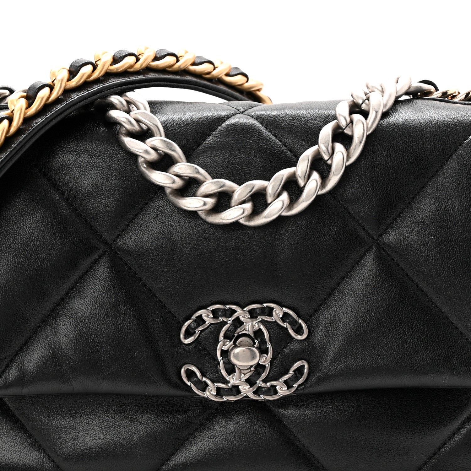 Lambskin Quilted Medium Chanel 19 Flap Black