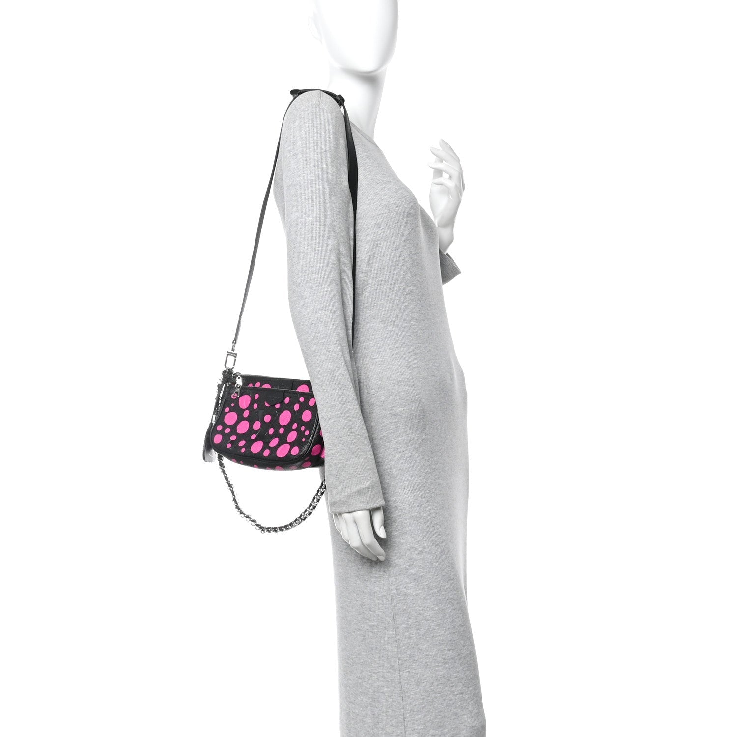 LV X YK Empreinte Multi Pochette Accessories Black Fuchsia