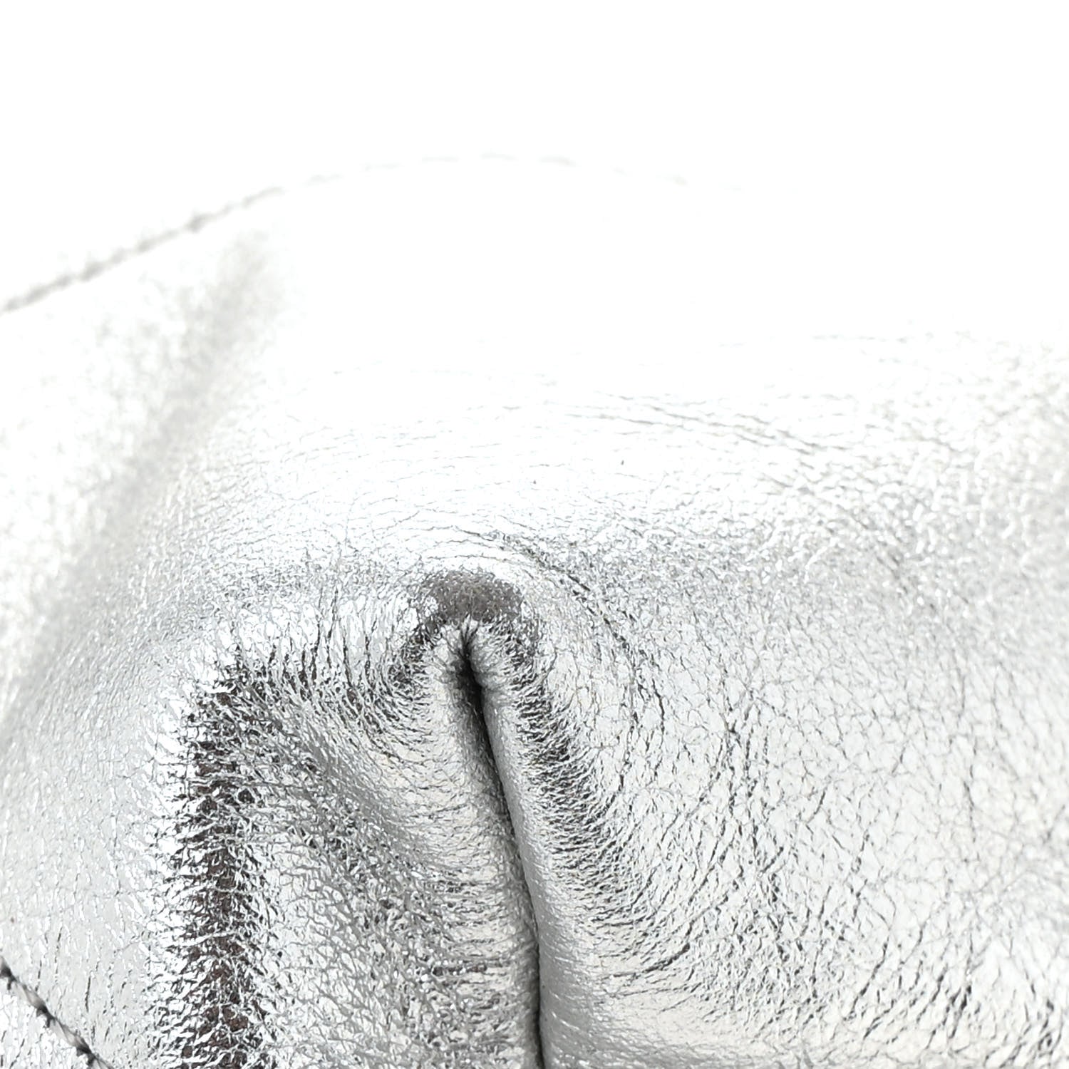 Metallic Calfskin Quilted Chanel 22 Silver