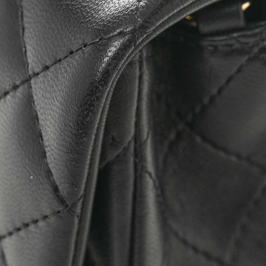 Lambskin Quilted Mini Rectangular Flap Black