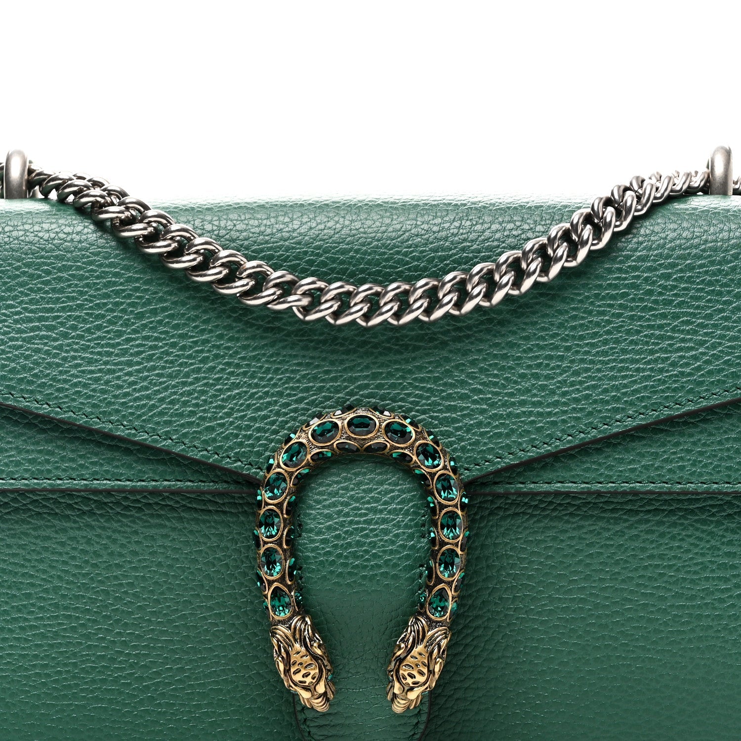 Pebbled Calfskin Small Dionysus Shoulder Bag Emerald