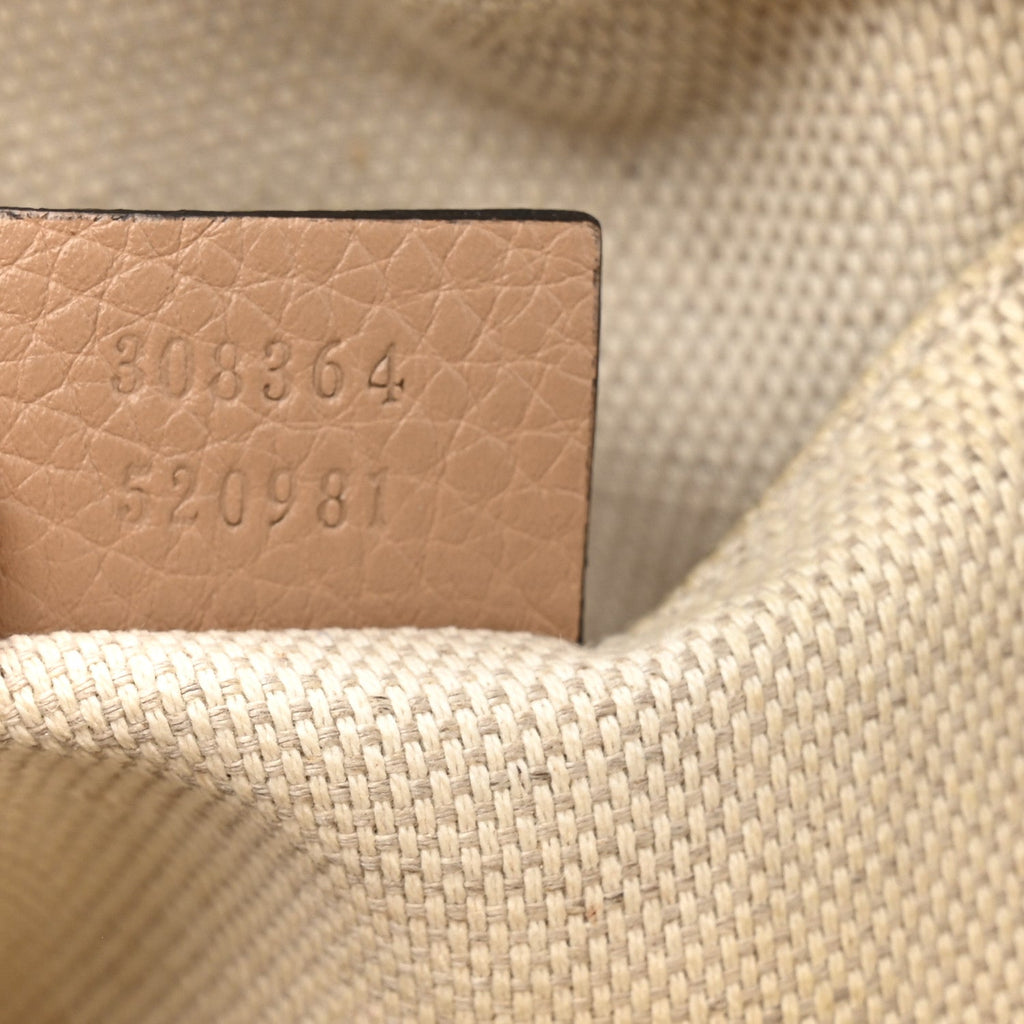 Pebbled Calfskin Small Soho Disco Bag Rose Beige
