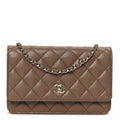 Caviar Quilted CC Turnlock Wallet On Chain WOC Brown