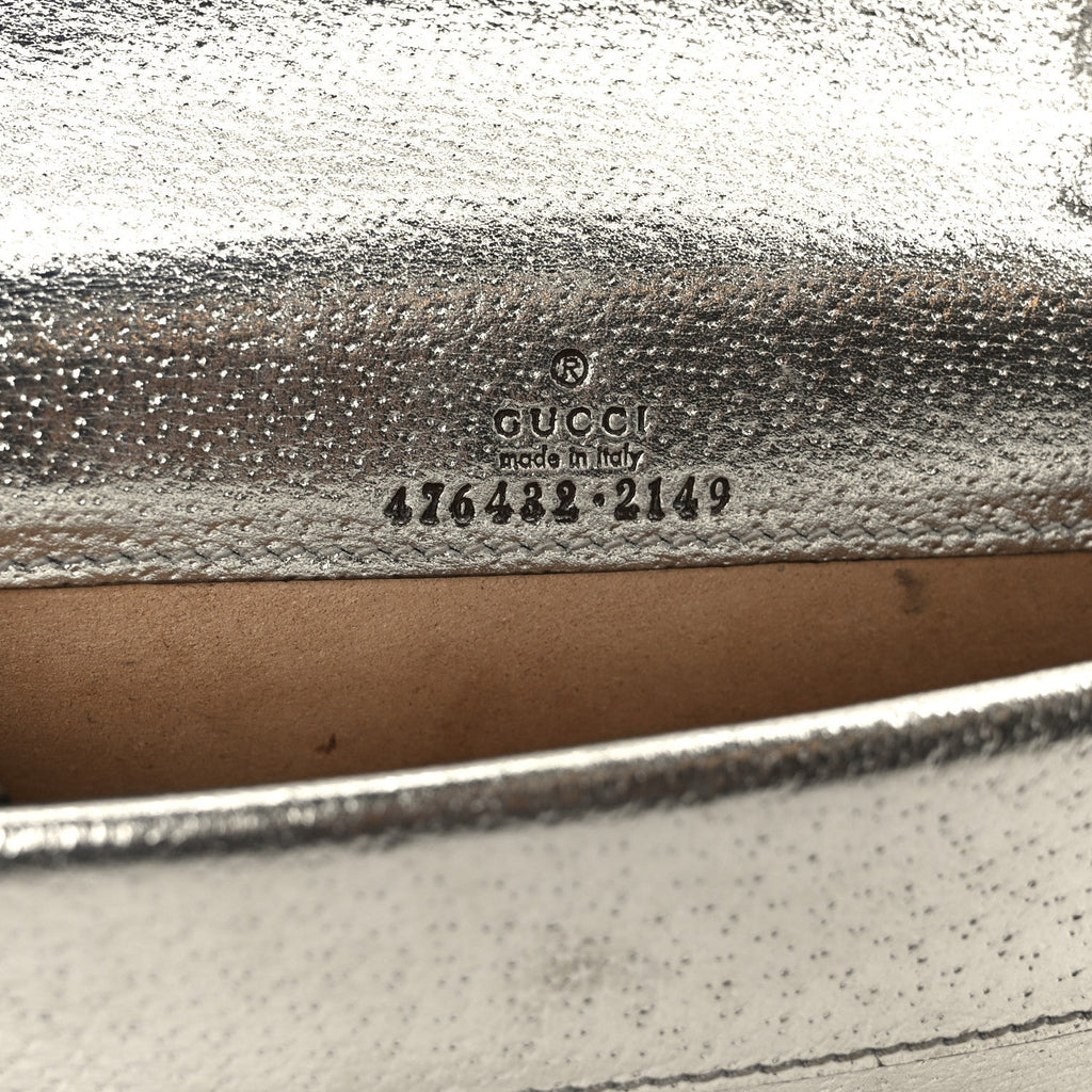 Metallic Calfskin Super Mini Dionysus Shoulder Bag Silver