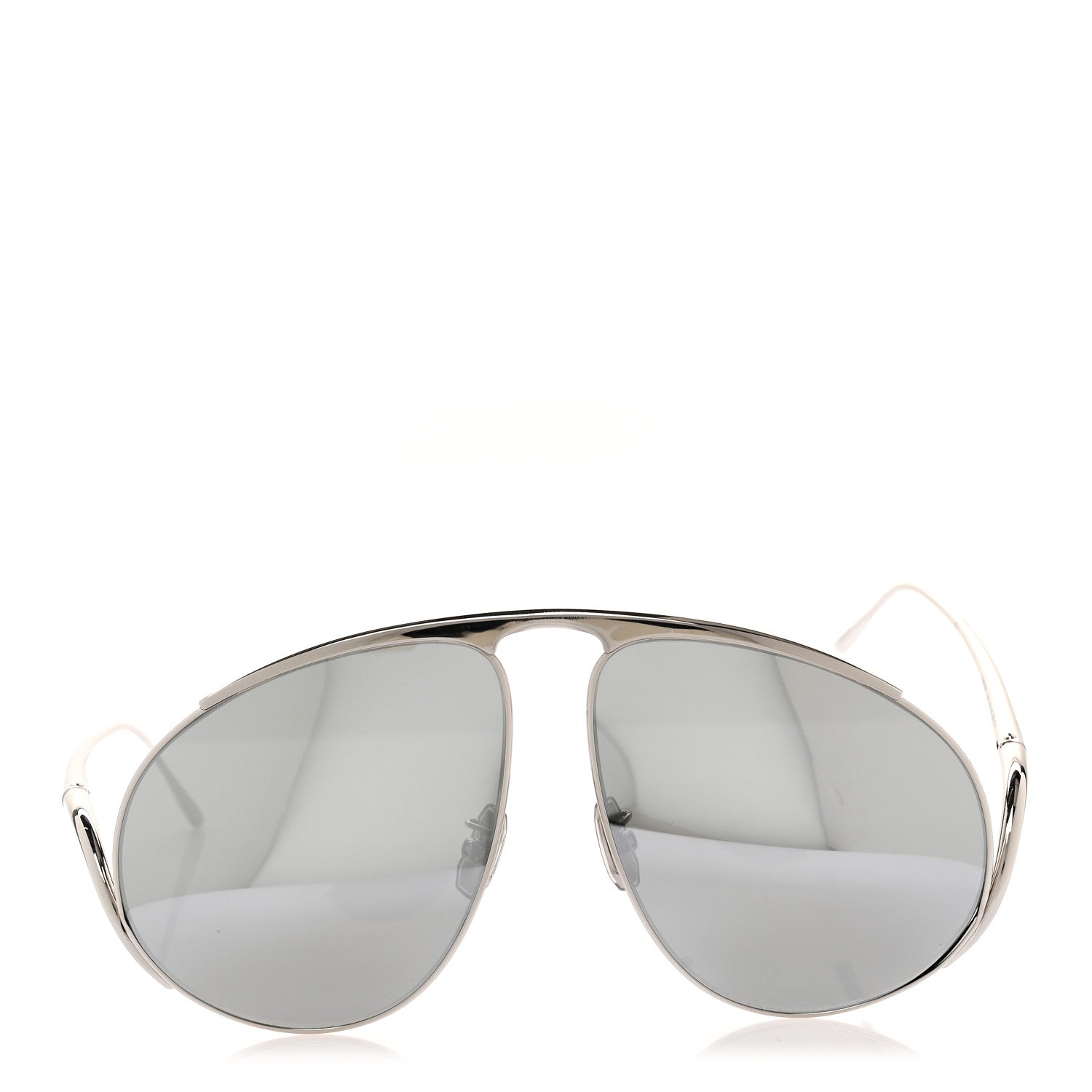Metal Hillock Aviator Oversized Sunglasses LW40180U Silver