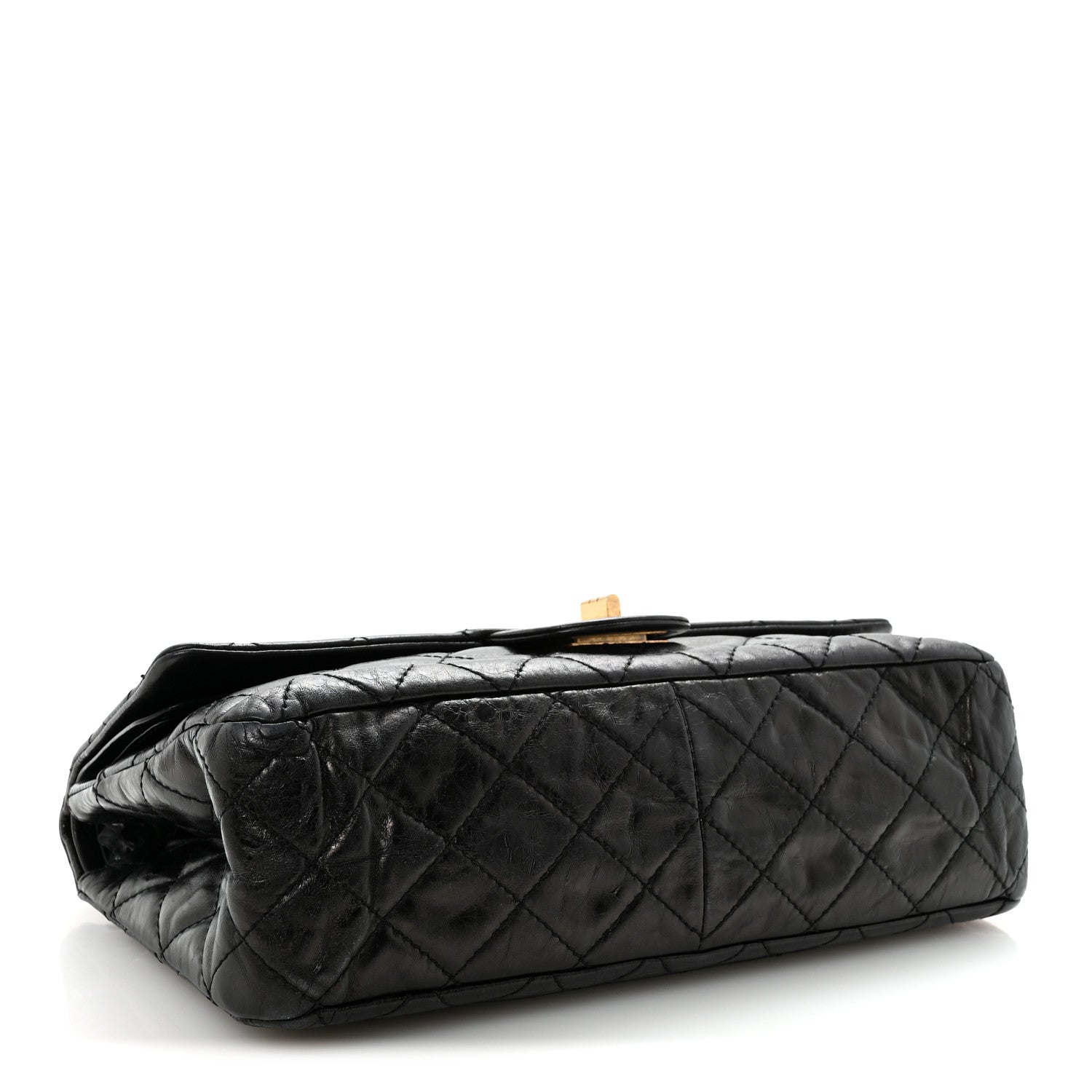 Aged Calfskin Quilted 2.55 Reissue 227 Flap Black