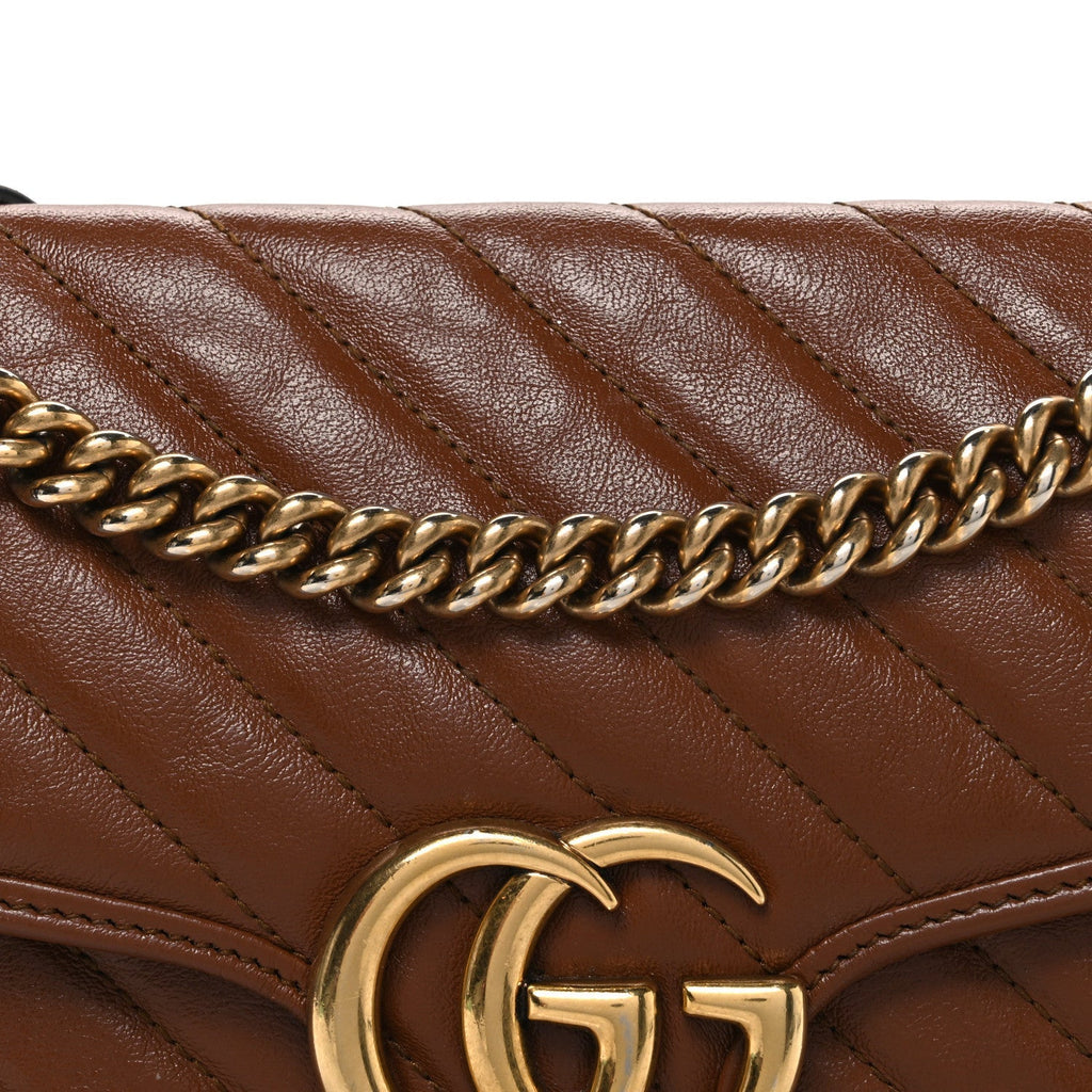 Azalea Calfskin Matelasse Diagonal Small GG Marmont Shoulder Bag Cuir