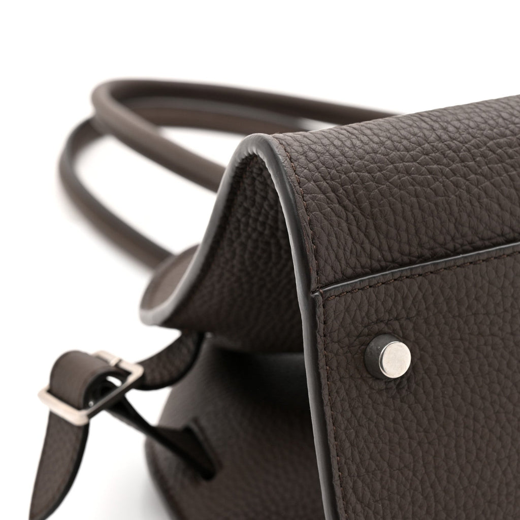Grained Calfskin Margaux Shoulder 12 Deep Brown