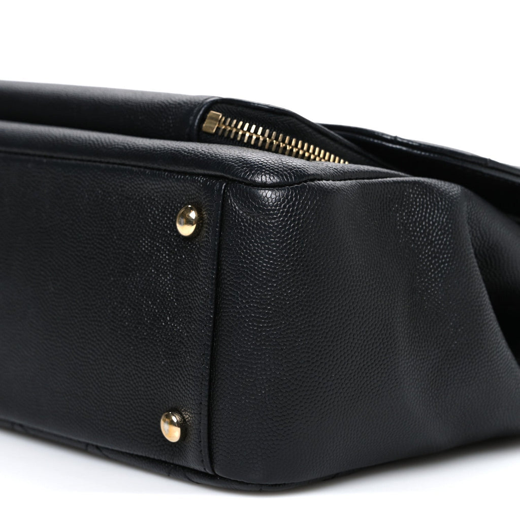 Caviar Quilted Large Business Affinity Flap Black