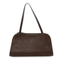 Polished Saddle Calfskin Peggy Clutch Deep Brown