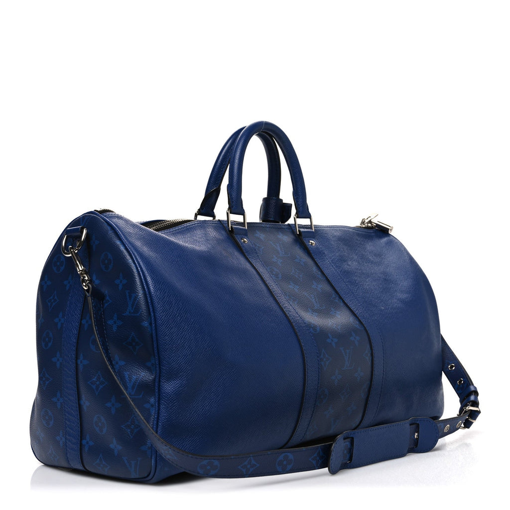 Taiga Monogram Eclipse Keepall Bandouliere 50 Pacific Blue