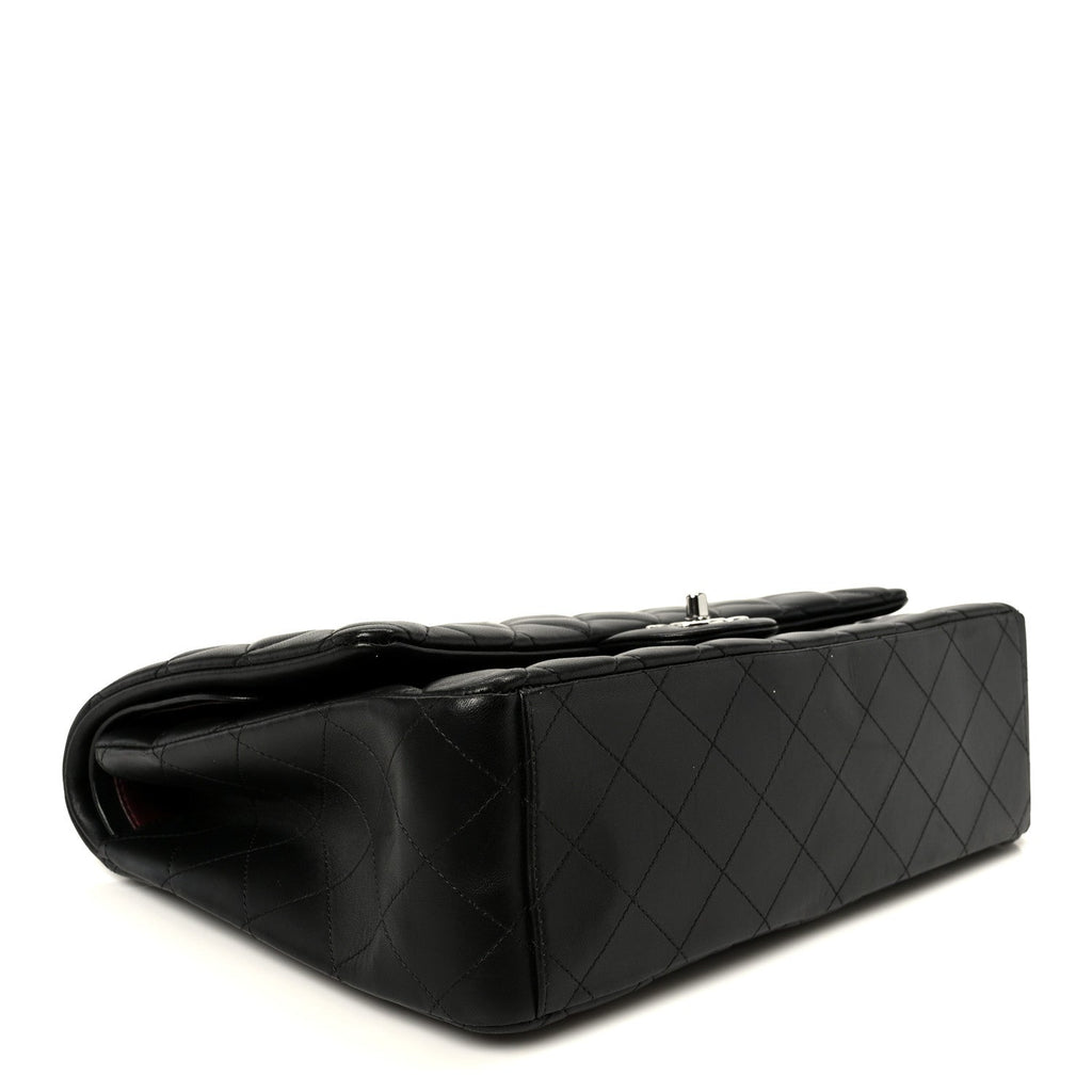Lambskin Quilted Maxi Double Flap Black