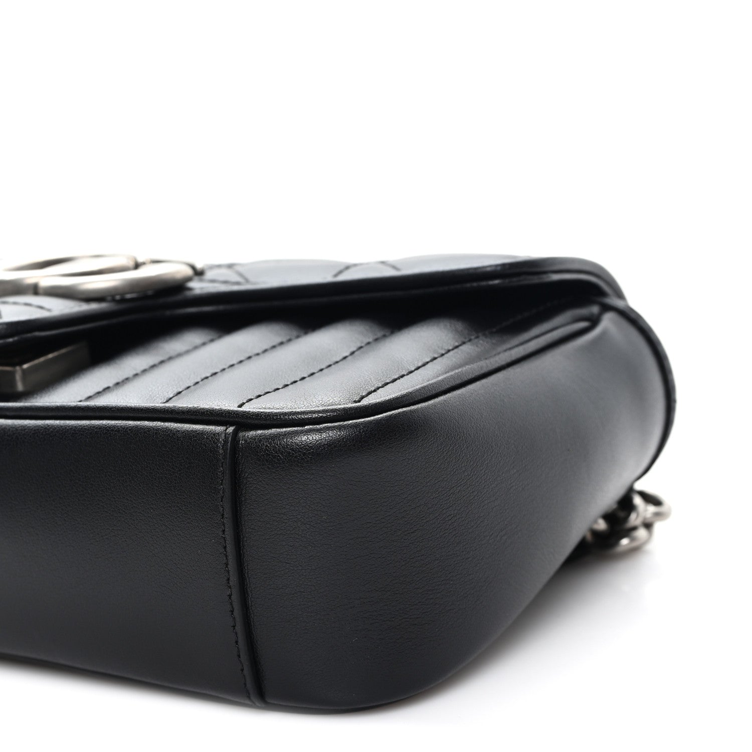 Calfskin Matelasse Aria Mini GG Marmont Shoulder Bag Black