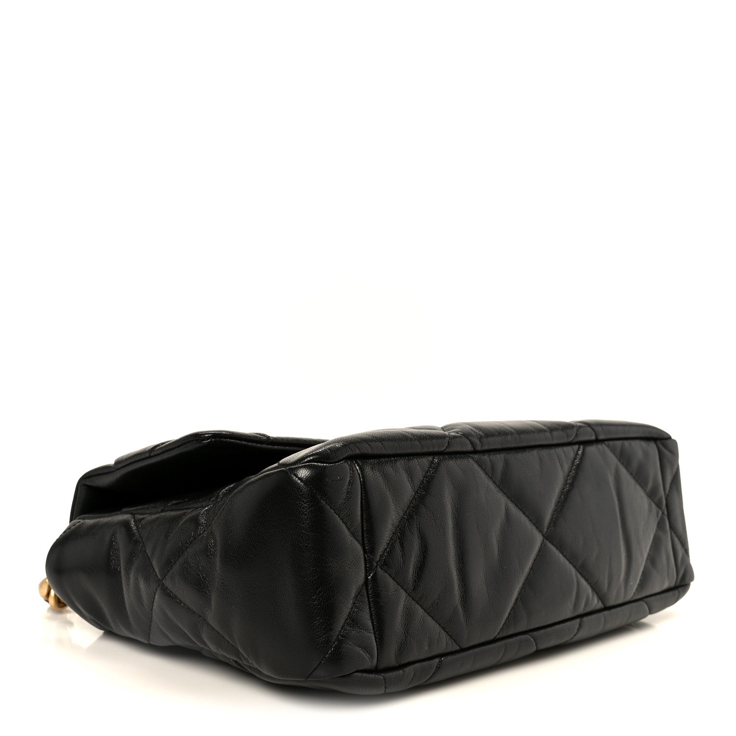 Goatskin Quilted Large Chanel 19 Flap Black