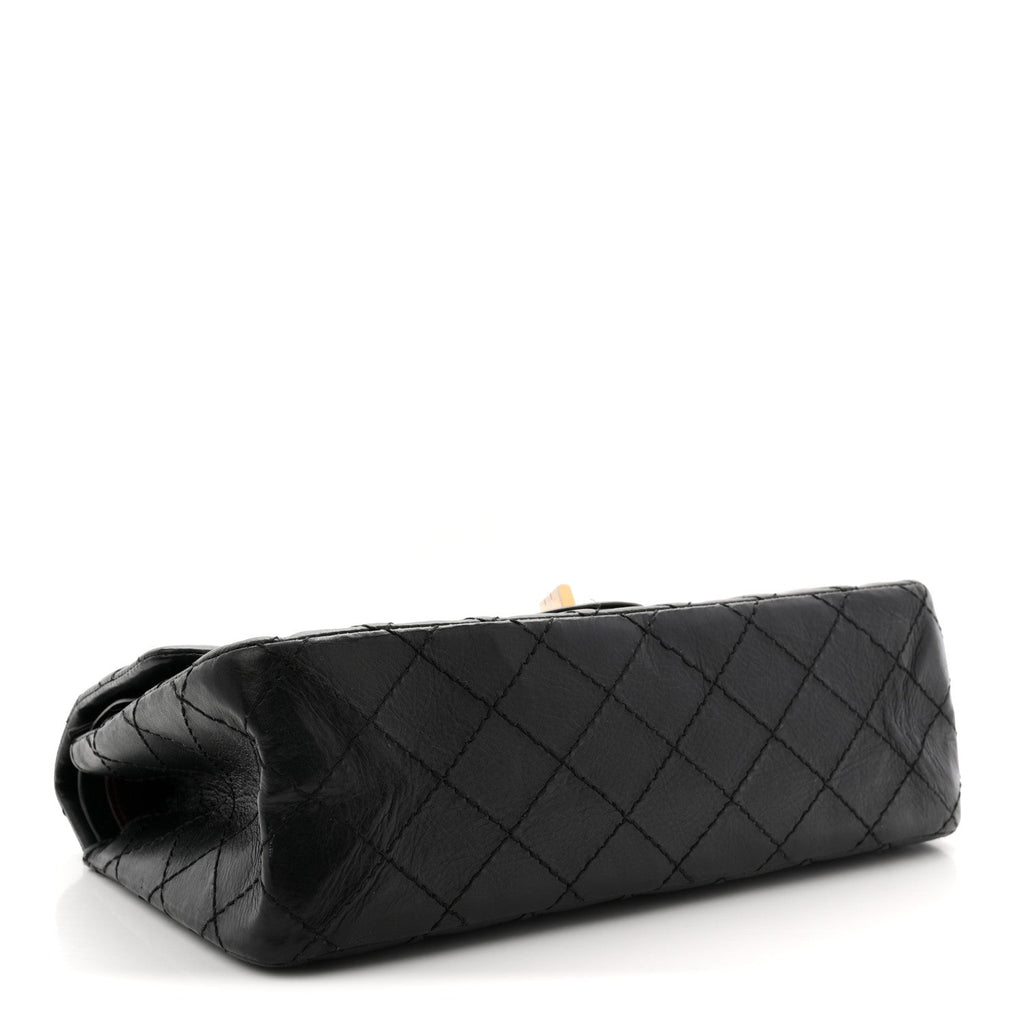 Aged Calfskin Quilted 2.55 Reissue 225 Flap Black