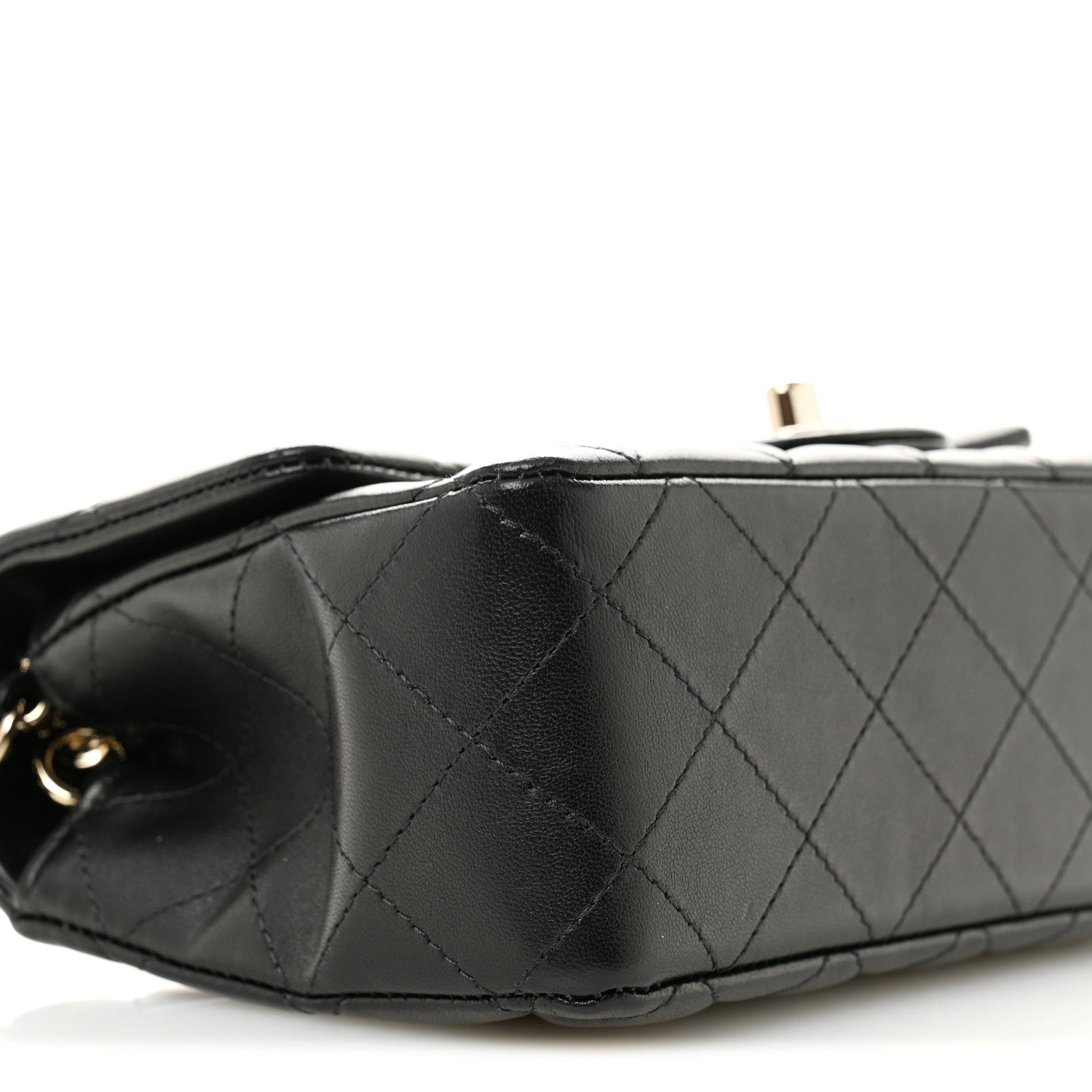 Lambskin Quilted Mini Rectangular Flap Black