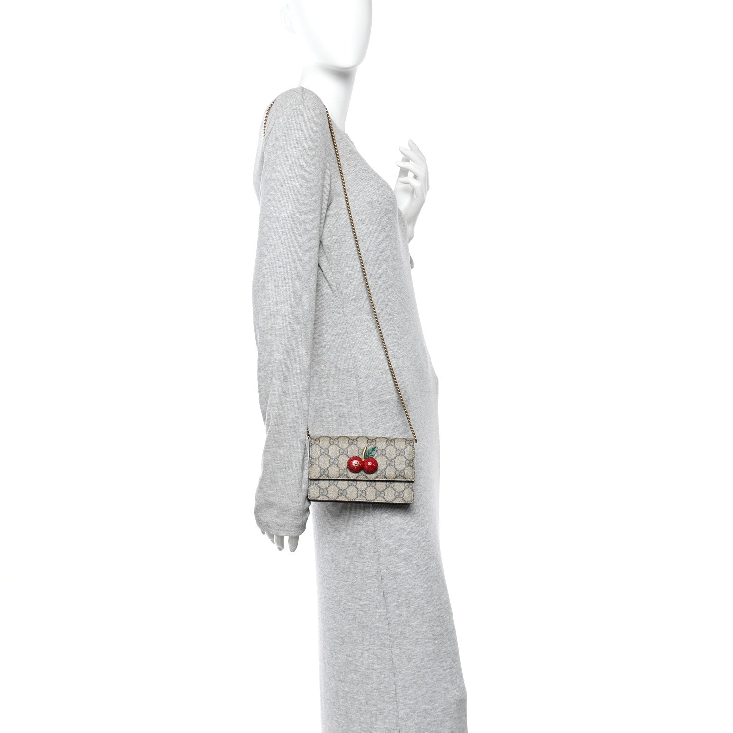GG Supreme Monogram Mini Cherry Chain Bag