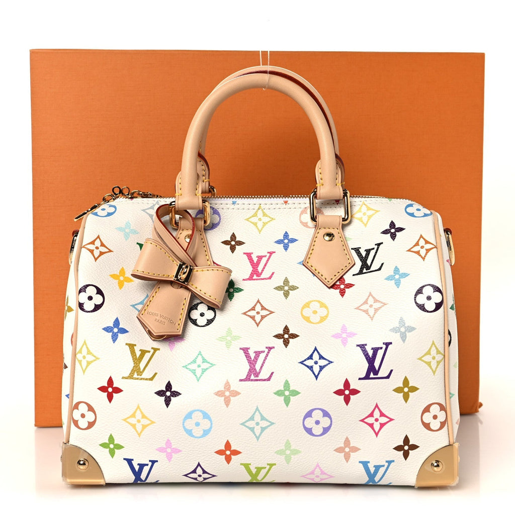 LV X TM Monogram Multicolor Speedy Bandouliere 25 White