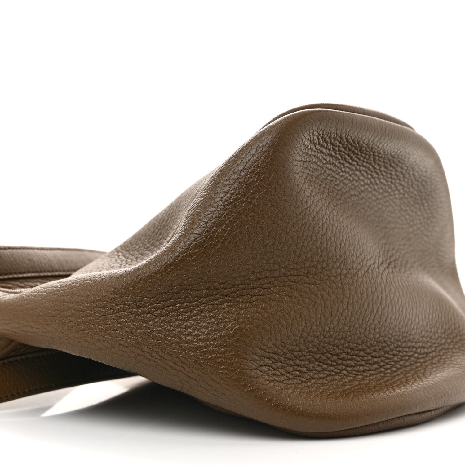 Grained Calfskin Large Slouchy Banana Bag Brunette
