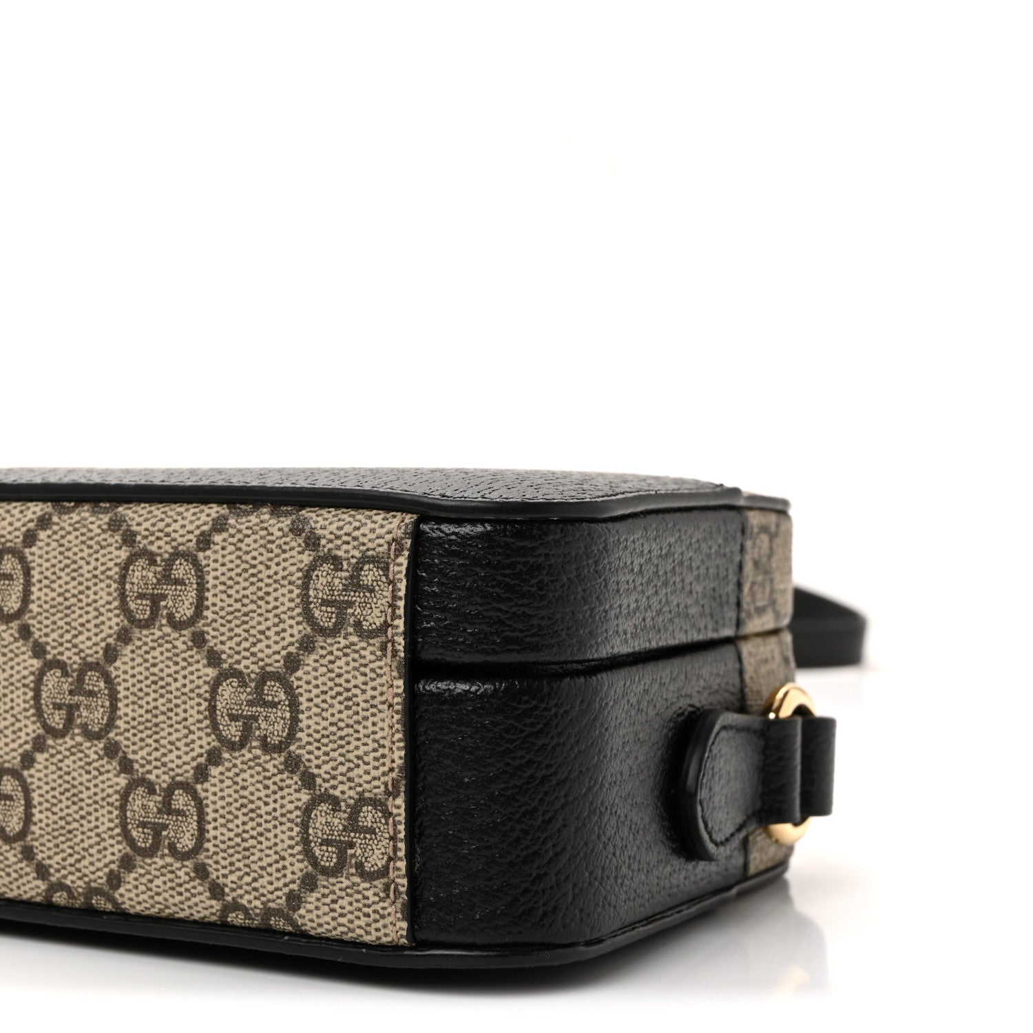 GG Supreme Monogram Textured Dollar Calfskin Mini New Basket Shoulder Bag Beige Ebony Black