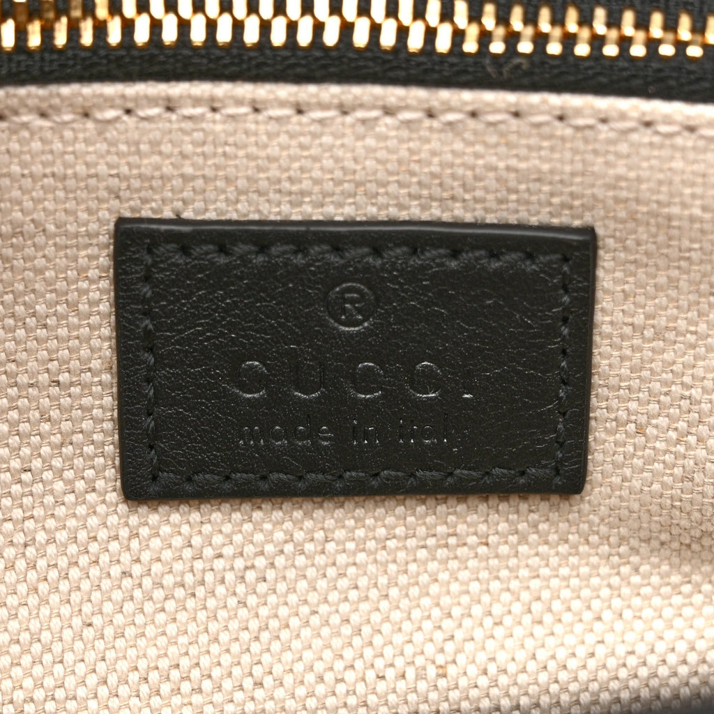 GG Supreme Monogram Horsebit 1955 Soft Small Shoulder Bag Beige Black