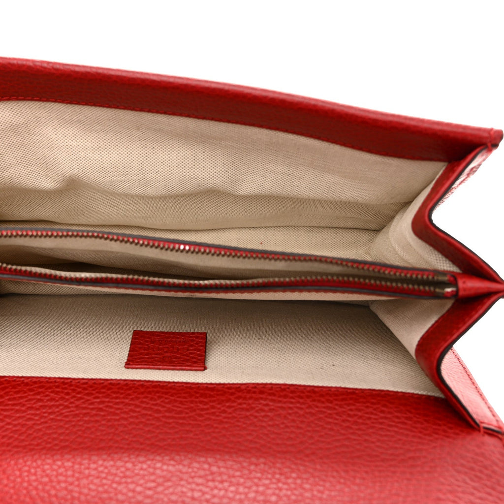 Dollar Calfskin Swarovski Crystal Small Dionysus Shoulder Bag Hibiscus Red