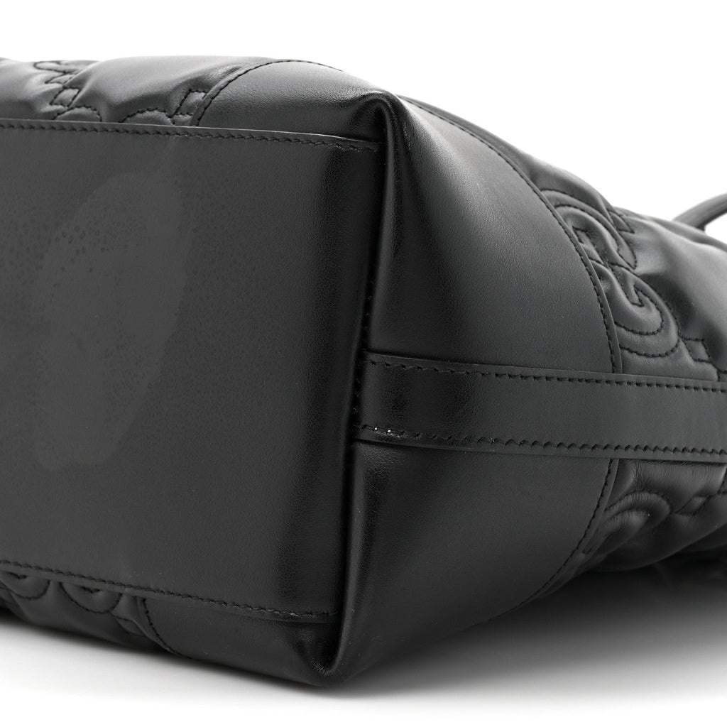 Calfskin GG Matelasse Medium Ophidia Shopping Tote Black