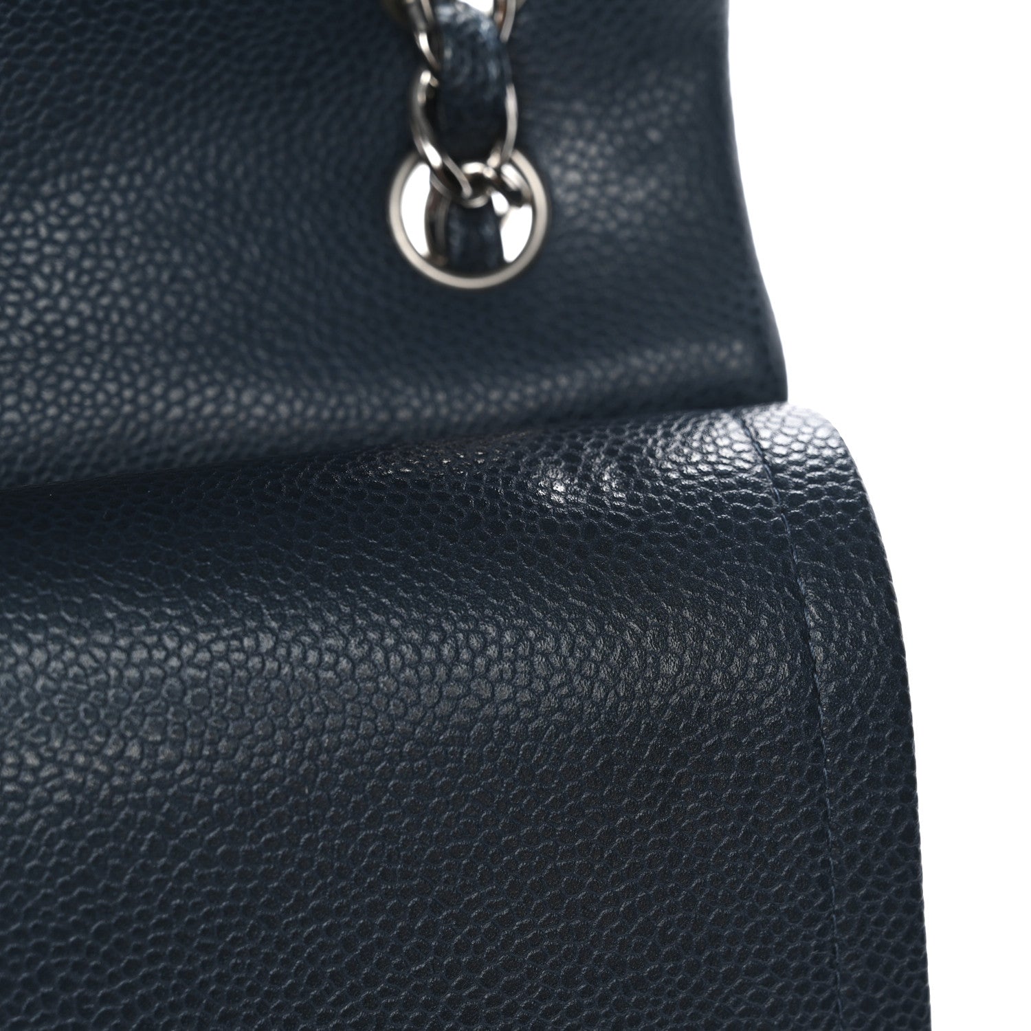 Caviar Quilted Jumbo Double Flap Blue