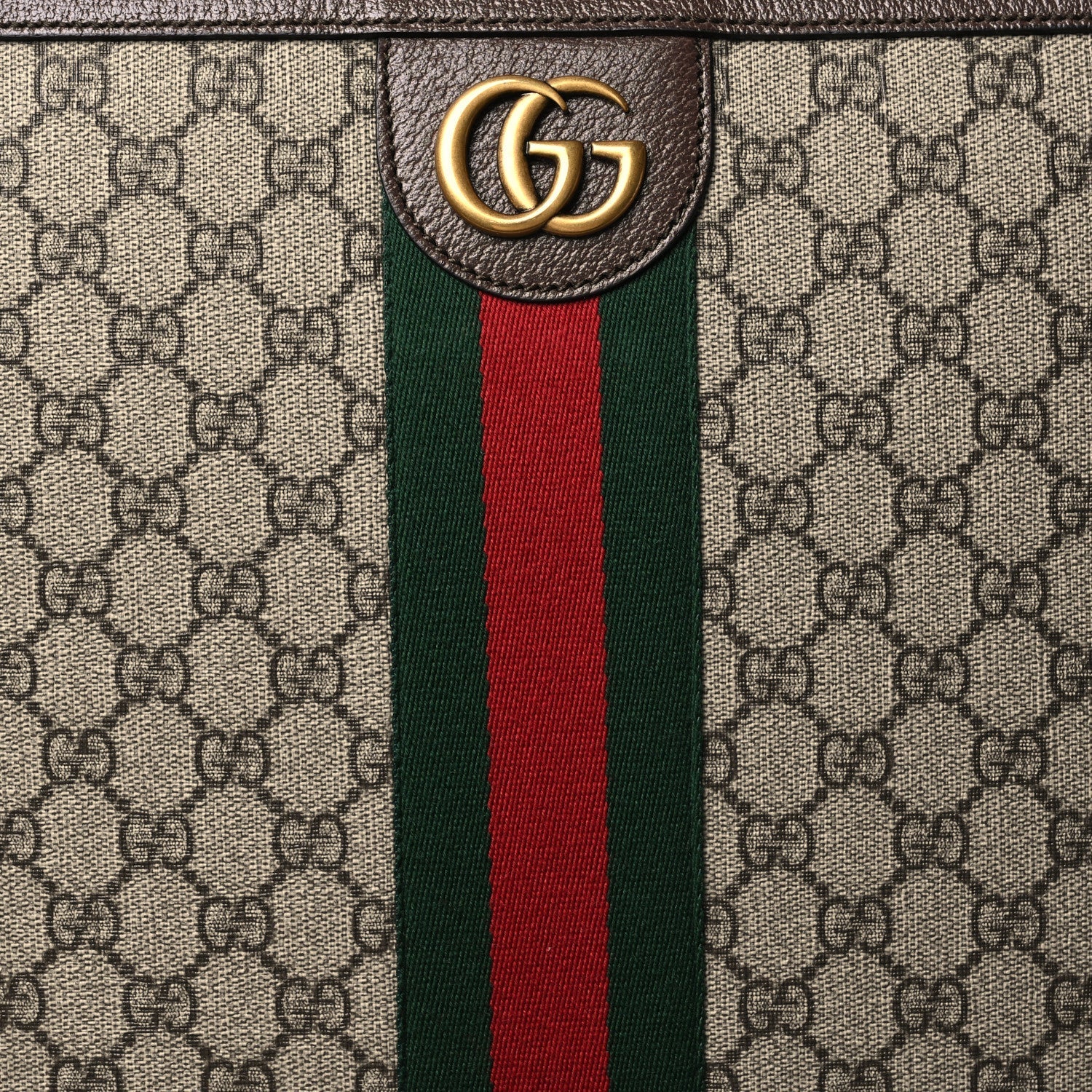 GG Supreme Monogram Web Medium Savoy Trolley Beige Ebony