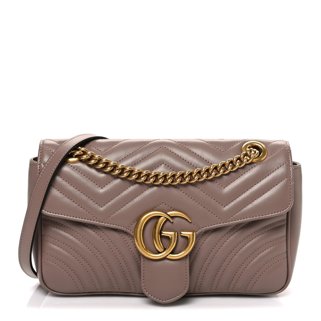 Calfskin Matelasse Small GG Marmont Shoulder Bag Porcelain Rose