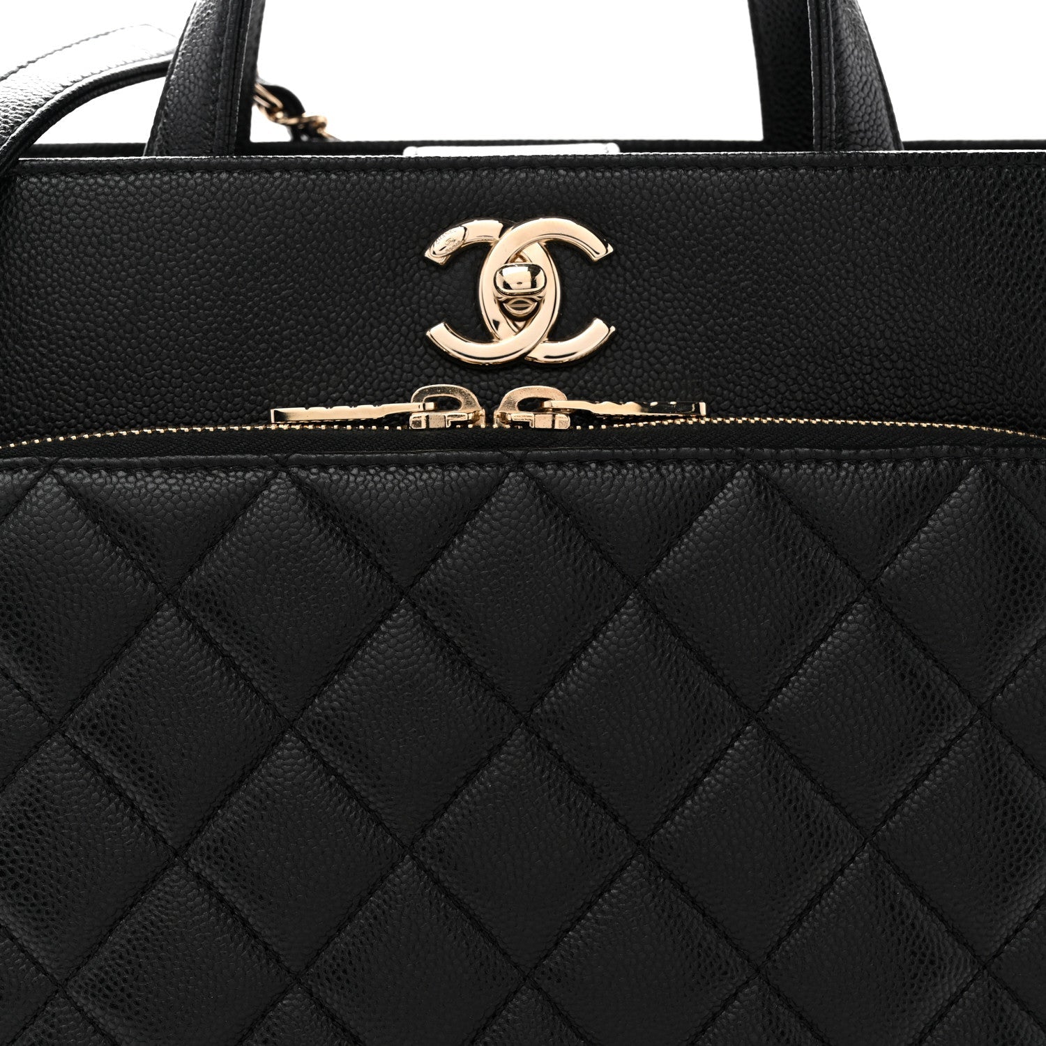 Caviar Quilted Small Business Affinity Shopping Bag Black