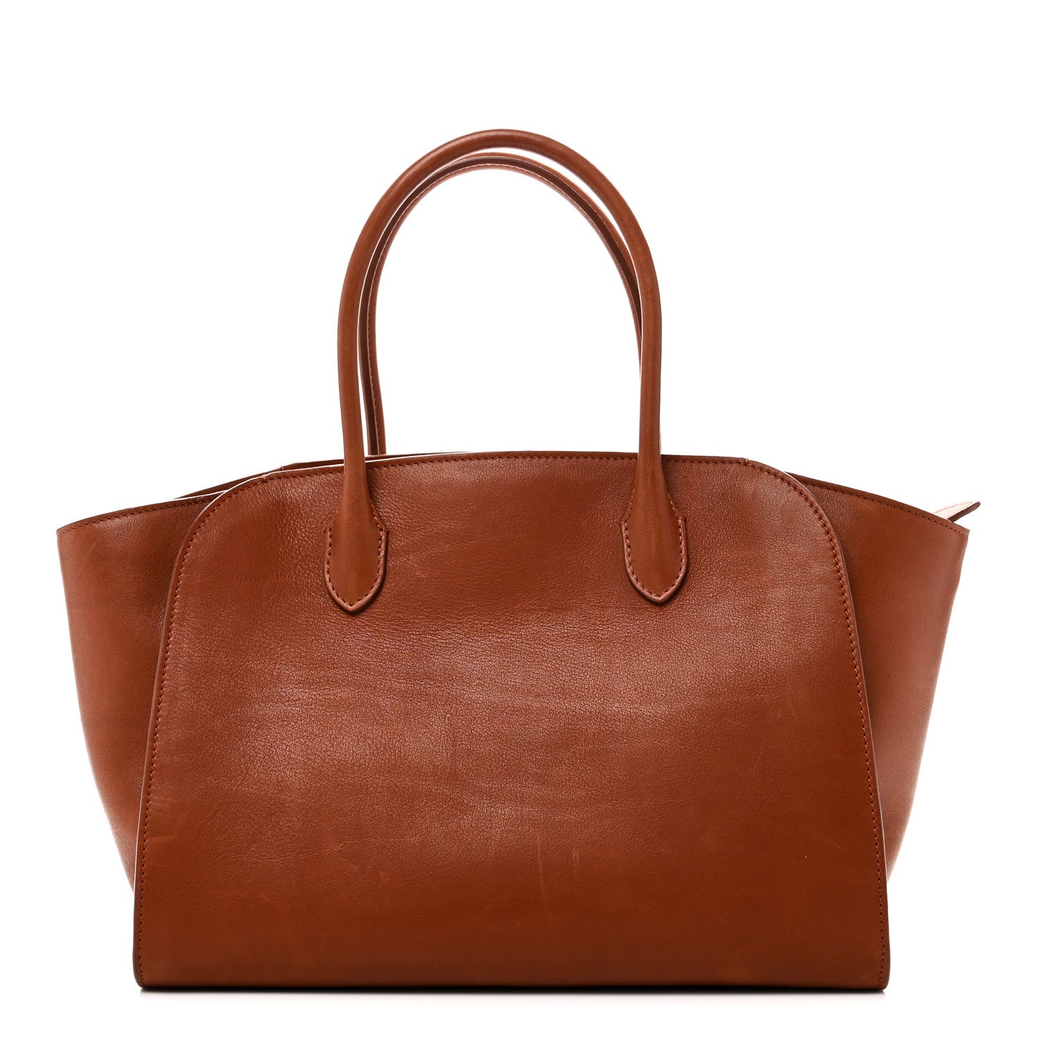 Polished Saddle Calfskin Marlo 12 Tote Bag Acero