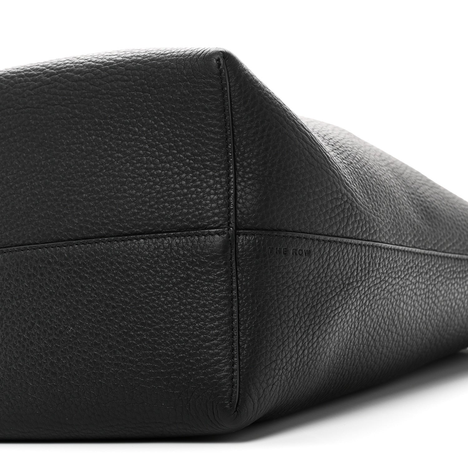 Grained Calfskin Medium N/S Hook Tote Black