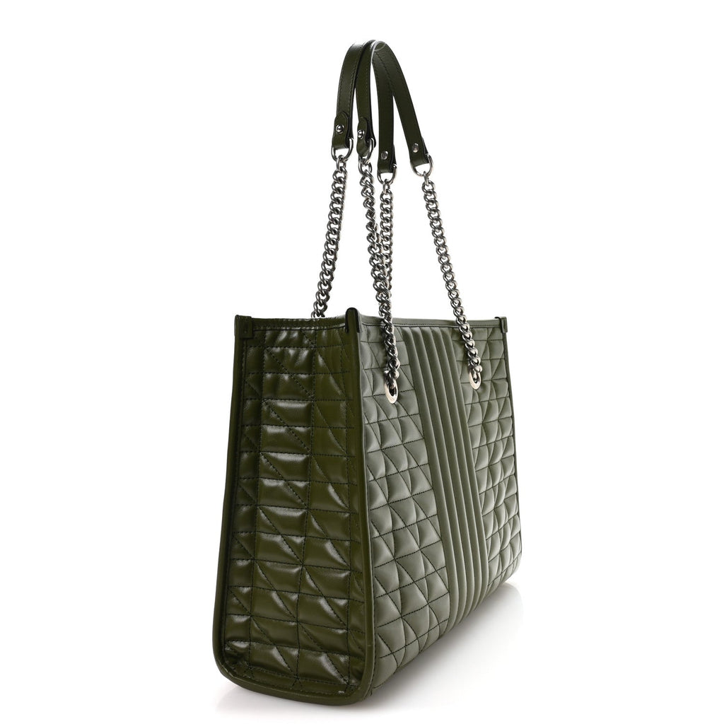 Calfskin Matelasse Aria Medium GG Marmont Shoulder Tote Military Wood