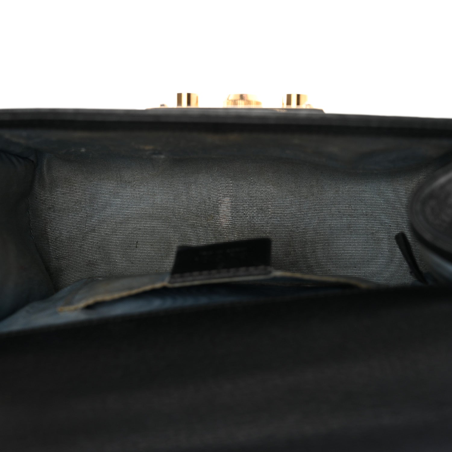 Grained Calfskin Bee Star Small Padlock Shoulder Bag Black