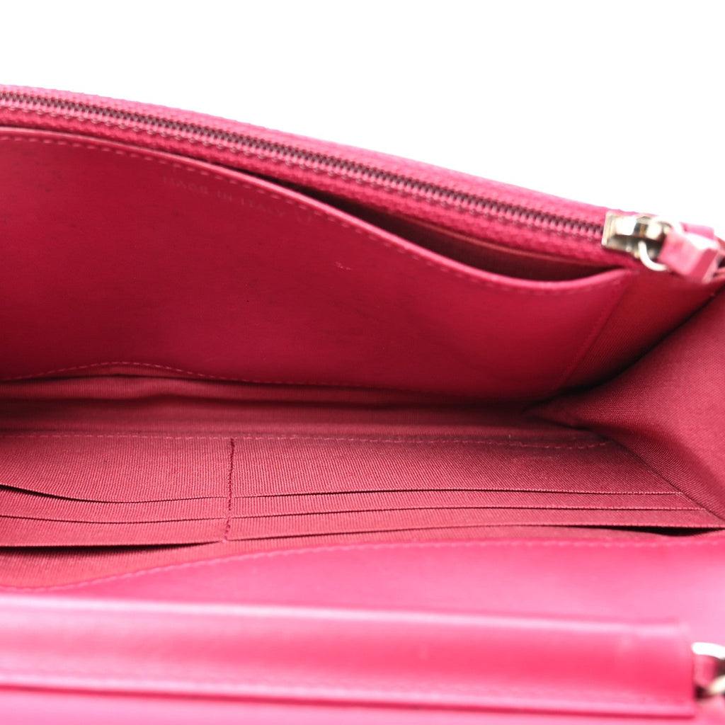 Patent Quilted Brilliant Wallet On Chain WOC Coral
